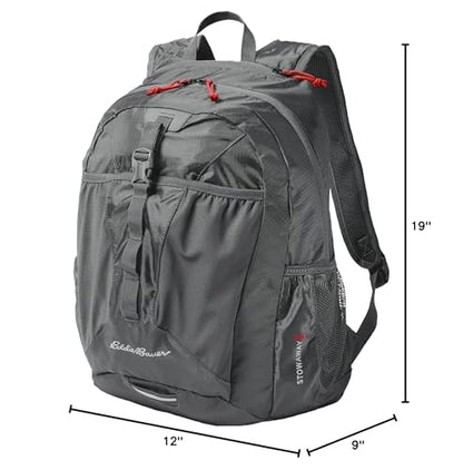 Eddie Bauer Stowaway Packable Backpack | Travel | Outdoor | Lightweight | Foldable | Durable | Ripstop Polyester | 30L - Dark Smoke - color: Dark Smoke, size: 30L