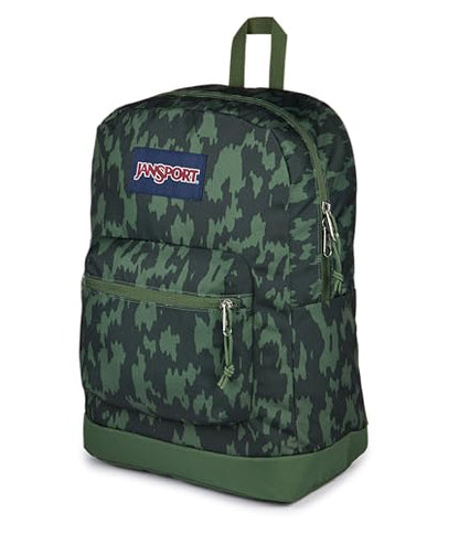 JanSport Cross Town Plus Backpack - Large Main Compartment, Side Water Bottle Pocket, 15-Inch Padded Laptop Sleeve - Camo Illusion - color: Camo Illusion