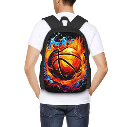 Colorful Basketball Backpack Laptop Travel Bag Adjustable Backpack Print Daypack for Men Women 16.5 In - color: Style 1