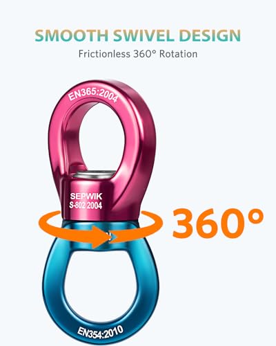 Swing Swivel, 35KN Swing Spinner, 360° Safety Rotational Device Hanging Accessory for Hanging Hammock, Web Tree Swing, Aerial Dance, Children's Swing - color: Red Blue