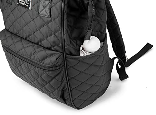 Kinmac Wide Open Style Laptop Backpack Travel Outdoor Backpack For Laptop Up to 15.6 Inch (Black Embroidery) - color: Black Embroidery（open Wide）