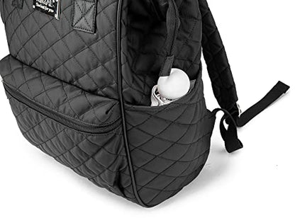 Kinmac Wide Open Style Laptop Backpack Travel Outdoor Backpack For Laptop Up to 15.6 Inch (Black Embroidery) - color: Black Embroidery（open Wide）