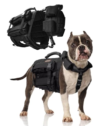 Dog Weight Vest for Exercise, Adjustable Dog Training Vest with Pocketed Design, No Weights Included, Reflective Walking and Conditioning Vest for Medium and Large Dogs, S - size: S