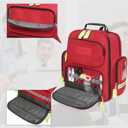 Gatycallaty First Aid Backpack - Multi Pocket Emergency Medical Bag for Camping, Trip, Go Bag, Sports Medicine, Trauma (Red, Pack of 2) - color: Red, Pack of 2