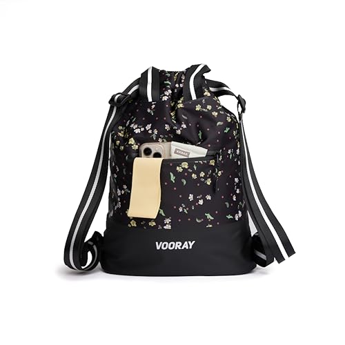 VOORAY 23L Flex Cinch Drawstring Backpack – Lightweight Travel Bag, Weekender & Sports Gym Bag for Women and Men - color: Flourish