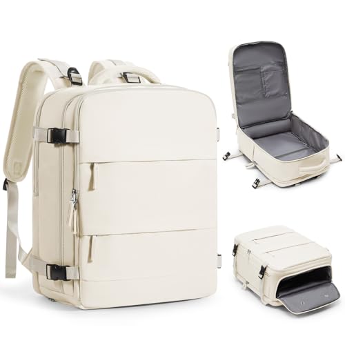 coofay Large Travel Backpack Carry on Flight Approved Mochila De Viaje Personal Item Backpack for Airlines Frontier Airlines Personal Item Bag Large Backpack for Travel Backpacks for Men Women Beige - color: A-beige, size: X-Large