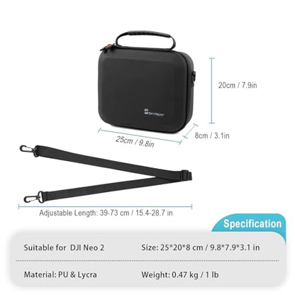 Skyreat Neo 2 Case, Portable PU Leather Small Shoulder Bag for DJI Neo 2 Drone and Batteries Accessories