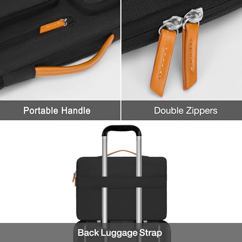 MOSISO 360 Protective Laptop Case 13.3 inch, 13-13.3 inch Laptop Sleeve Compatible with MacBook Air/Pro 13 / Pro 14,HP Dell Acer ASUS,Side Open Carrying Case with 4 Zipper Pockets&Handle, Black - color: Black, size: 13.3 inch