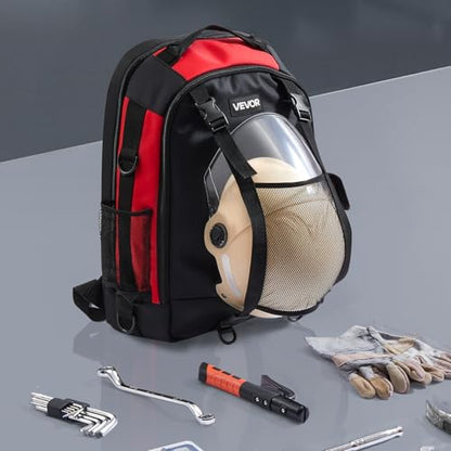 VEVOR Welding Backpack, 25.2L Welder Backpack for Tools and Helmet, 1680D High-Density Polyester Extreme Gear Pack with Helmet Bag, Multi-Purpose Gear Storage Bag for Welding, Outdoor Camping, Hiking - style: 1680D High-Density Polyester