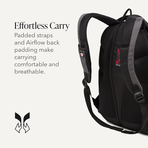 SwissGear 1186 Bungee Backpack, Black/Grey, 17-Inch - color: Black/Grey