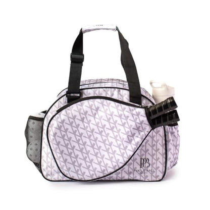 Pik’le’Ball Sport Premium Women's Pickleball Bag – Stylish and Versatile Sports Bag with Water Bottle Holder, Padded Paddle Pocket, and Spacious Design (fits 2+ Paddles!) - color: Court Couture White