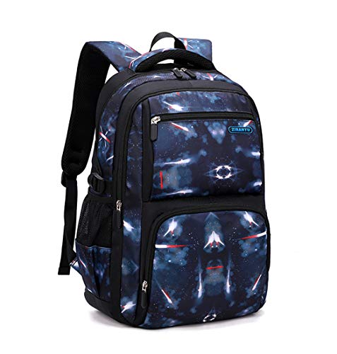 Space Print Boys Backpacks for School Elementary, Galaxy Backpacks for Boys Water-resistant School Bags Bookbags, Dark-blue - color: Dark Blue-outer Space
