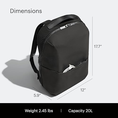 Away The Everywhere Zip Backpack - Personal Item Airline Approved Backpack with 16” Padded Laptop Sleeve, Water Bottle Pocket, Interior and Exterior Pockets - Fits Up to 16-Inch Laptops - Jet Black - color: Jet Black