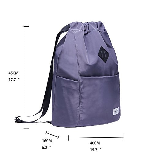 KAUKKO Drawstring Sports Backpack Gym Yoga Bag Shoulder Rucksack for Men and Women(K3031-2 Gray) - color: Grey3031-2