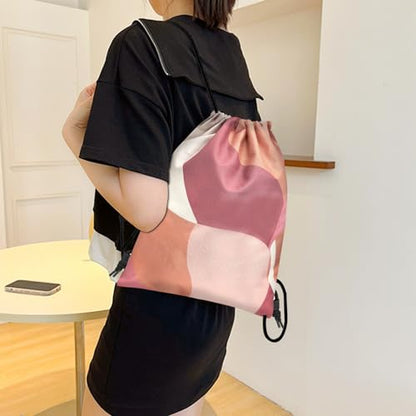 Drawstring Backpack Draw String Bag Sports Gym Bags Waterproof Cute Aesthetic Sackpack for Unisex Women Sports Beach Travel(13"×17")-Pink - color: Z10-pink