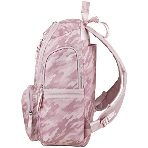 BODHI Baby Waterproof Multi-Function Travel Essentials Baby Tote Diaper Bag Backpack Changing Pad, Stroller Straps for Parents, Unisex, Pink Fluid Camo - color: Pink Fluid Camo