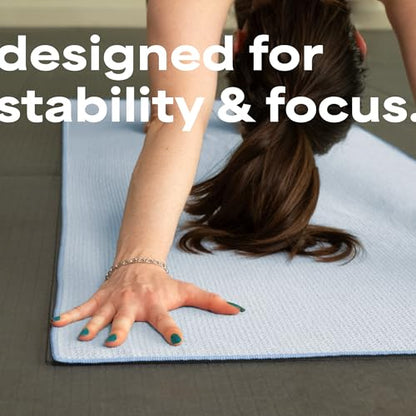 S&T INC. Aura Yoga Mat Towel with Non-Slip Grip, Enhanced Silicone Grip, Soft and Absorbent for Gym, Pilates, and Hot Yoga Mat, 2 Pack, 24 inches x 72 inches, 340GSM, Blue - color: Blue 2-pack