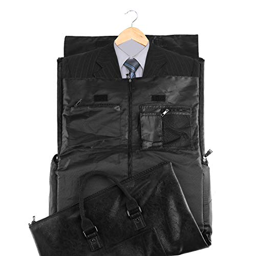seyfocnia Convertible Travel Garment Bag,Carry on Garment Duffel Bag for Men Women - 2 in 1 Hanging Suitcase Suit Business Travel Bag - color: black2