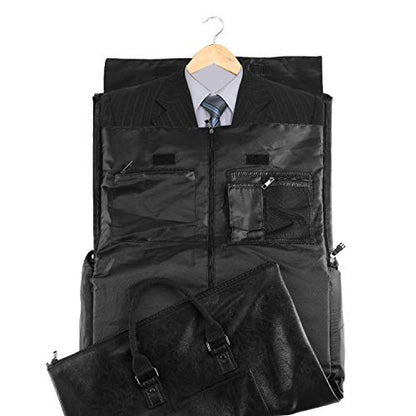 seyfocnia Convertible Travel Garment Bag,Carry on Garment Duffel Bag for Men Women - 2 in 1 Hanging Suitcase Suit Business Travel Bag - color: black2