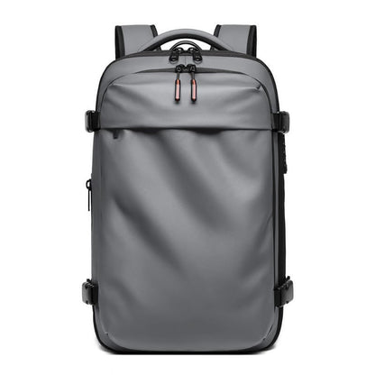 Men Travel Backpack vacuum compression Laptop Backpack Large Capacity Backpack 17 inch Extended Hiking Business backpack (grey) - color: Grey