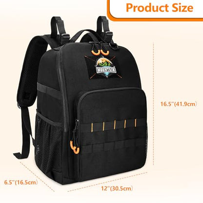 HODRANT Tactical Camp Utensil Organizer Backpack, Large Hanging Camping Kitchen Storage Bag with Paper Towel Holder & Multi-Pockets, Grill & Cookware Utensil Caddy for RV, BBQ & Picnic, Bag Only