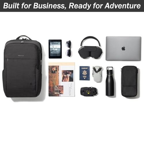 PUREVAVE Laptop Backpack for Men and Women with YKK Zippers - color: Sable Black