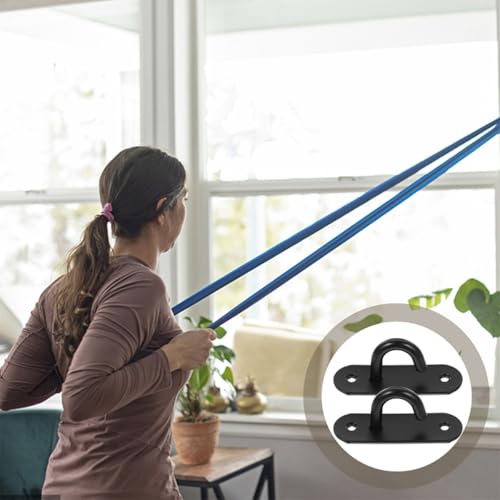 Homoyoyo Resistance Bands Wall Anchor 2pcs Stainless Steel Exercise Strap Hanger Heavy Duty Ceiling Mount Hooks for Home Gym Training and Yoga