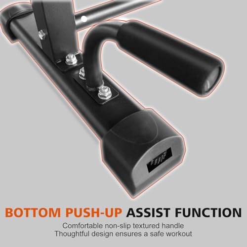 Adjustable Height Dip Bar Station, Heavy Duty Dip Station for Home Gym,Multi-function Dip Station Pull Up Bar Full Body Strength Training Workout Fitness Equipment for Tricep Dips - color: Dip Bar Station Set