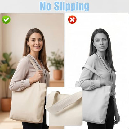 Shimmeroo 4 Pcs Silicone Shoulder Strap Gripper, Non Slip Purse Strap Pad, Shoulder Saver for Travel Bags Backpack Tote