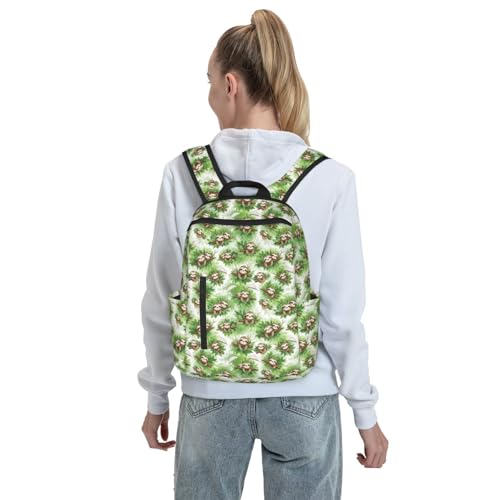 Anti Scratch Polyester Backpack Cute Sloth Leaf, Smooth Surface Multipurpose Travel Pack for All Weather Daily Use Unisex - color: Picture (1424)