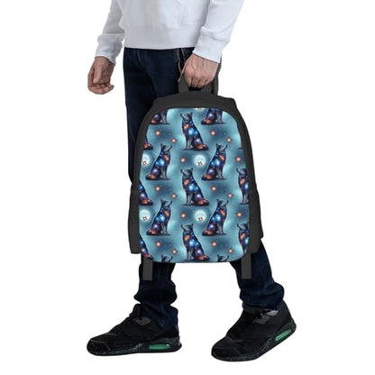 Sturdy Polyester Shoulder Pack Wolf Galaxy Nebula, Anti Theft Spacious Camping Rucksack Casual Daily Bag for Men Women Fitness Outdoor Activity - color: Design (909)