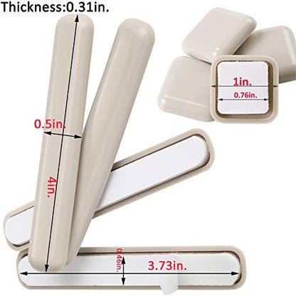 48 Combo Pack Self-Stick Carpet Gliders for Chair-32PCS 1inch Square Self Adhesive Furniture Glides&16PCS 1/2"X4" Bar Furniture Moving Slider-Slider for Furniture-Carpet Slider-Furniture Slider
