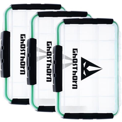 Ghosthorn Fishing Tackle Box, Waterproof 3600 and 3700 Tackle Trays, Plastic Tackle Box Organizer with Removable Dividers Storage Lure Box for Lures 3 Pack (3600 * 3) - style: 3600*3