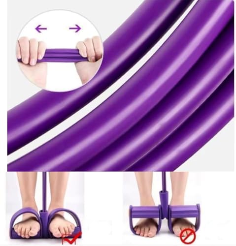 Fashion Puller Exercise,4 Tube Foot Pedal Resistance Band,Elastic Yoga Resistance Band for Women,Multifunctional Pedal ResistanceBand with Handles for Arm,Waist Training & Stretching,Fitness - color: #E