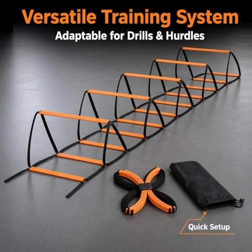 Qianly Kids Agility Ladder, Speed Ladder Training for Football & Soccer, 15ft Agility Speed Ladder with Storage Bag, Team Conditioning Equipment, Agility Agility Ladder 10 Grid - style: Agility Agility Ladder 10 Grid