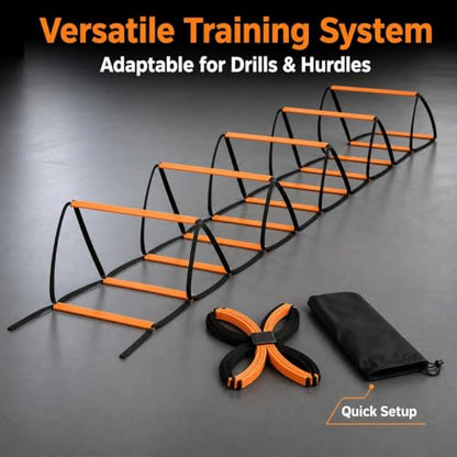 Qianly Kids Agility Ladder, Speed Ladder Training for Football & Soccer, 15ft Agility Speed Ladder with Storage Bag, Team Conditioning Equipment, Agility Agility Ladder 10 Grid - style: Agility Agility Ladder 10 Grid