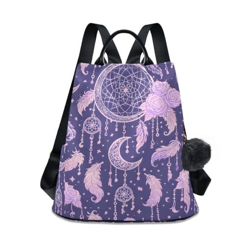 ALAZA Dream Catcher Roses Leaves and Feathers Trips Hiking Camping Rucksack Pack for Women - color: Multi 5