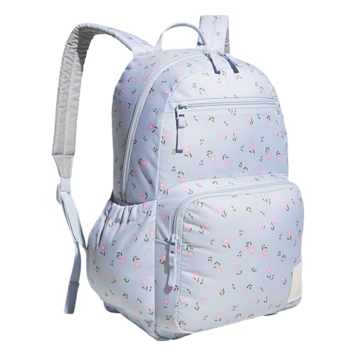 adidas Lineage Backpack for Laptop, School and Travel, 22L, Ditsy Floral Crystal Sky, OSFA - color: Ditsy Floral Crystal Sky