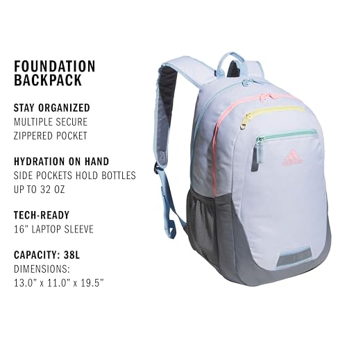 adidas Excelerator School Backpack, 33L - color: Twill White/Pink Spark/Grey, size: OSFA