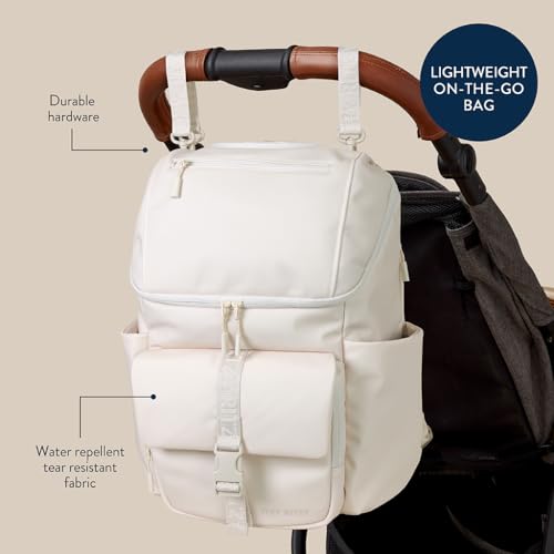 Itzy Ritzy Belong Bucket Backpack – Lightweight Diaper Bag Backpack Featuring 16 Pockets, Bucket Top Opening, Stroller Straps & Changing Pad – Organized and Stylish Everyday Family Backpack (Cream) - color: Bone