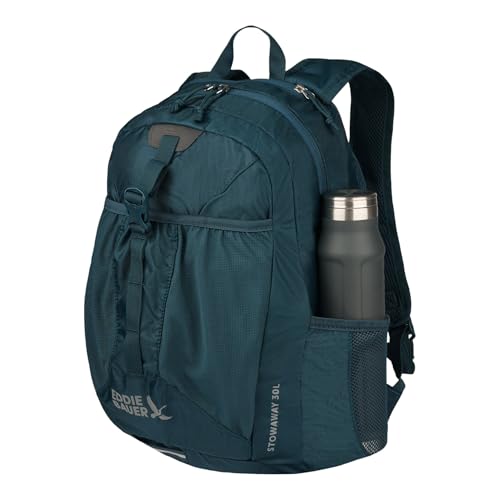 Eddie Bauer Stowaway Packable Backpack | Travel | Outdoor | Lightweight | Foldable | Durable | Ripstop Polyester | 30L - Marine - color: Marine, size: 30L