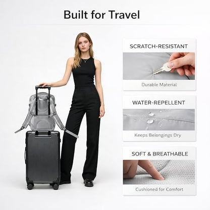 Travel Backpack, Expandable Large Capacity Business Work, Water Repellent Carry On Daypack with USB Charging Port, Fit 17 Inch Laptop, Bag for Men and Women, Grey - color: Grey