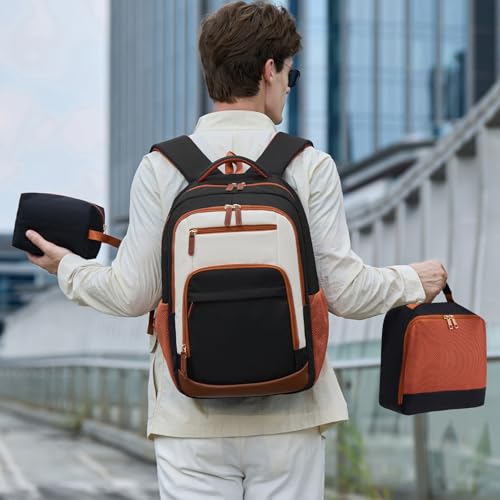 BOVIP Travel Backpack For Men Women,40L Carry On Backpack Flight Approved,TSA Personal Item Travel Bag Fits 17 Inch Laptop,Business Weekender Overnight Daypack Black White - color: Black White