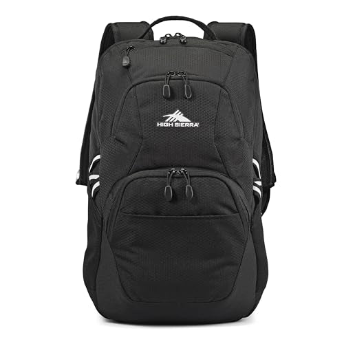 High Sierra Swoop Backpack with Laptop Pocket + Tablet Sleeve, Fits most 17” Laptops, 30L, Black - color: Black