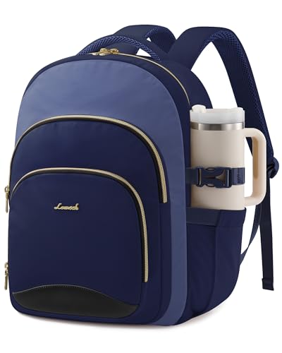 LOVEVOOK Laptop Backpack for Women, 15.6-Inch Work Backpack, College Bookbag Casual Personal Item Travel Bag Business Computer Daypack for Teacher Nurse, Gift - color: Ink Blue-grey Blue, size: 15.6 Inch