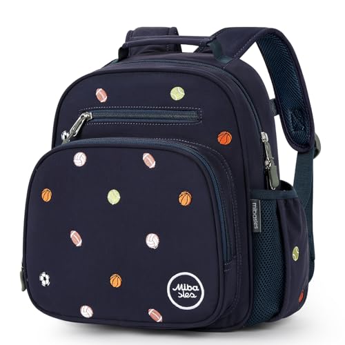 mibasies Toddler Backpacks for Boys 2-4: Quilted Backpack for Preschool Prek Daycare - Cute 12 Inches Bookbag for Little Kids Ball Blue - color: Ball Blue, style: Toddler-12"h(not Fit Folder)
