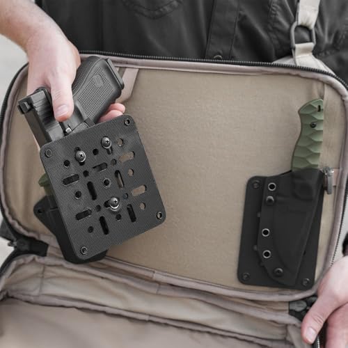 GRITR Kydex Hook & Loop Multi-Size Panel Package for Holsters, EDC Organizers for Military Gear & Tactical Equipment, Rigid Hook and Loop Panel Backpack Inserts