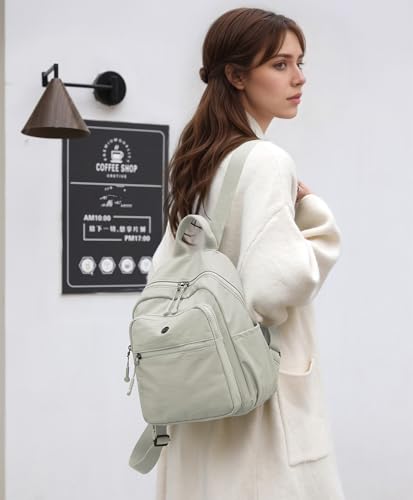 Backpack Purse for Women Ladies Nylon Bag Casual Daypack Travel Shopping Pack (B Style Gray) - color: B Style Gray
