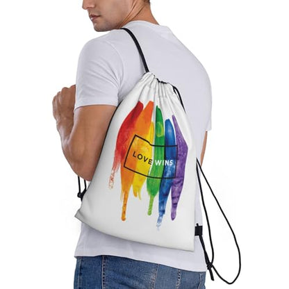 Rainbow Pride LGBT Drawstring Backpack Bag Sport Gym Dance Beach Travel Sackpack for Women Men - color: Lgbt_ddd00650