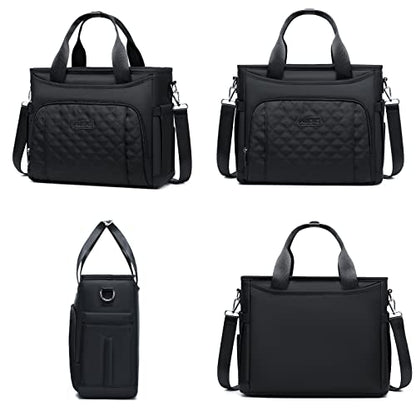 AIJIEKE Large Insulated Lunch Bag for Men Women, Leakproof Work Lunch Box | Keeps food fresh 8-12 hours. Spacious multi-pocket design with a removable strap. Water-resistant and easy-wipe interior - color: Black
